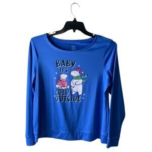 Secret Treasures Sleepwear Shirt Womens M Long Sleeve Graphic Christmas Pullover